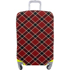 Dark Red Tartan, Retro Buffalo Plaid, Tiled Pattern Luggage Cover (large)