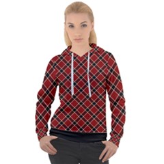 Dark Red Tartan, Retro Buffalo Plaid, Tiled Pattern Women s Overhead Hoodie