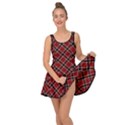 Dark red tartan, retro buffalo plaid, tiled pattern Inside Out Casual Dress View1