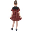 Dark red tartan, retro buffalo plaid, tiled pattern Kids  Sailor Dress View2