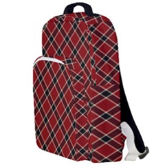 Dark Red Tartan, Retro Buffalo Plaid, Tiled Pattern Double Compartment Backpack by Casemiro