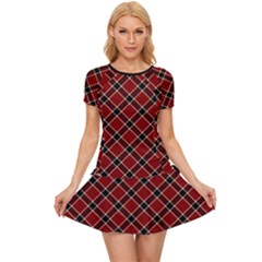 Dark Red Tartan, Retro Buffalo Plaid, Tiled Pattern Women s Sports Wear Set by Casemiro