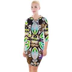 375 Chroma Digital Art Custom Quarter Sleeve Hood Bodycon Dress by Drippycreamart