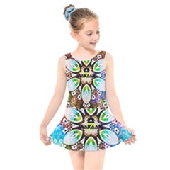 375 Chroma Digital Art Custom Kids  Skater Dress Swimsuit by Drippycreamart