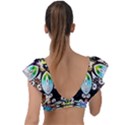 375 Chroma Digital Art Custom Plunge Frill Sleeve Bikini Top View2