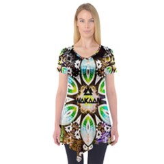 375 Chroma Digital Art Custom Short Sleeve Tunic  by Drippycreamart