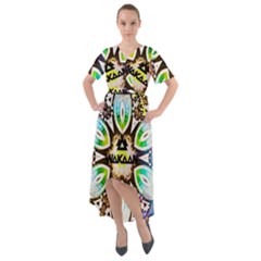 375 Chroma Digital Art Custom Front Wrap High Low Dress