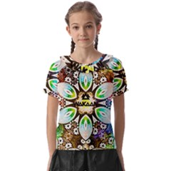 375 Chroma Digital Art Custom Kids  Frill Chiffon Blouse by Drippycreamart