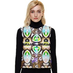 375 Chroma Digital Art Custom Women s Short Button Up Puffer Vest