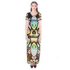 375 Chroma Digital Art Custom Short Sleeve Maxi Dress