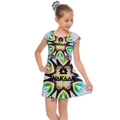 375 Chroma Digital Art Custom Kids  Cap Sleeve Dress