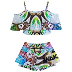 375 Chroma Digital Art Custom Kids  Off Shoulder Skirt Bikini by Drippycreamart