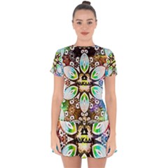 375 Chroma Digital Art Custom Drop Hem Mini Chiffon Dress by Drippycreamart