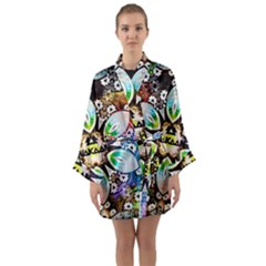 375 Chroma Digital Art Custom Long Sleeve Satin Kimono by Drippycreamart