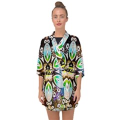 375 Chroma Digital Art Custom Half Sleeve Chiffon Kimono by Drippycreamart