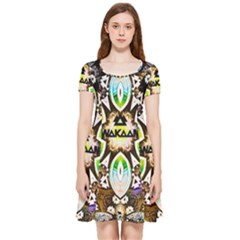 375 Chroma Digital Art Custom Inside Out Cap Sleeve Dress