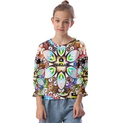 375 Chroma Digital Art Custom Kids  Cuff Sleeve Top