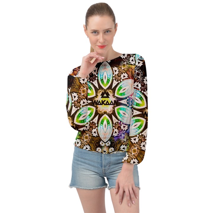 375 Chroma Digital Art Custom Banded Bottom Chiffon Top