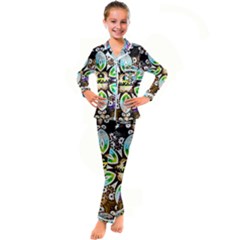 375 Chroma Digital Art Custom Kid s Satin Long Sleeve Pajamas Set by Drippycreamart