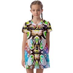 375 Chroma Digital Art Custom Kids  Asymmetric Collar Dress by Drippycreamart