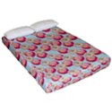 Pink And White Donuts On Blue Fitted Sheet (California King Size) View2