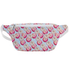 Pink And White Donuts On Blue Waist Bag 