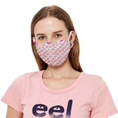 Pink And White Donuts On Blue Crease Cloth Face Mask (adult)