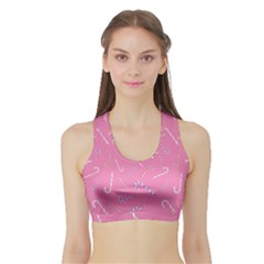 Sweet Christmas Candy Sports Bra With Border by SychEva