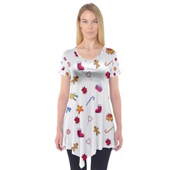 Christmas Elements Short Sleeve Tunic  by SychEva