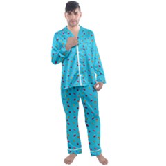 Christmas Elements For The Holiday Men s Long Sleeve Satin Pajamas Set by SychEva