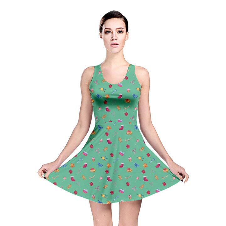 Christmas Elements For The Holiday Reversible Skater Dress