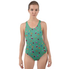 Christmas Elements For The Holiday Cut-out Back One Piece Swimsuit by SychEva