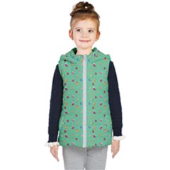 Christmas Elements For The Holiday Kids  Hooded Puffer Vest by SychEva