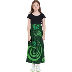 Folk Flowers Print Floral Pattern Ethnic Art Kids  Flared Maxi Skirt by Eskimos