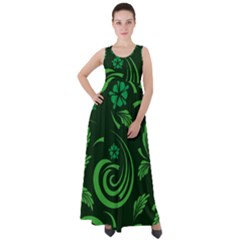 Folk Flowers Print Floral Pattern Ethnic Art Empire Waist Velour Maxi Dress by Eskimos