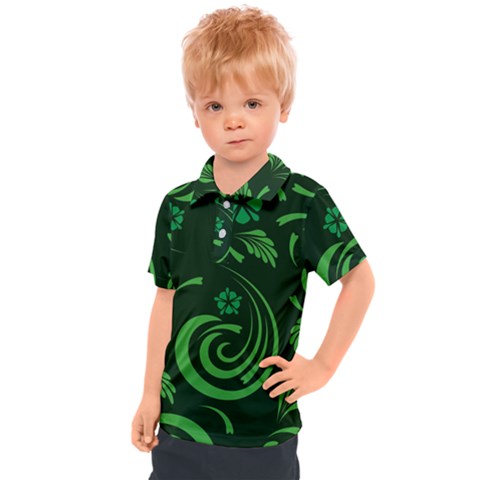 Folk Flowers Print Floral Pattern Ethnic Art Kids  Polo Tee by Eskimos