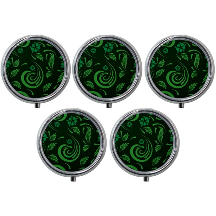 Folk flowers print Floral pattern Ethnic art Mini Round Pill Box (Pack of 5)