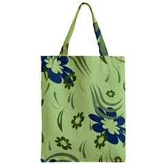 Folk Flowers Print Floral Pattern Ethnic Art Zipper Classic Tote Bag by Eskimos