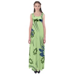 Folk Flowers Print Floral Pattern Ethnic Art Empire Waist Maxi Dress by Eskimos