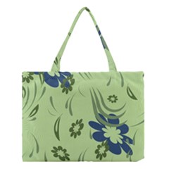 Folk Flowers Print Floral Pattern Ethnic Art Medium Tote Bag by Eskimos