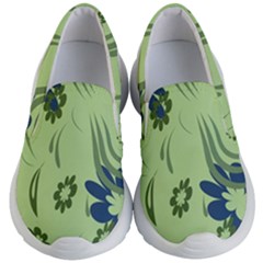 Folk Flowers Print Floral Pattern Ethnic Art Kids Lightweight Slip Ons by Eskimos