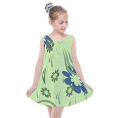 Folk Flowers Print Floral Pattern Ethnic Art Kids  Summer Dress by Eskimos