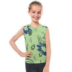 Folk Flowers Print Floral Pattern Ethnic Art Kids  Mesh Tank Top by Eskimos