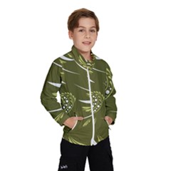 Folk Flowers Print Floral Pattern Ethnic Art Kids  Windbreaker by Eskimos