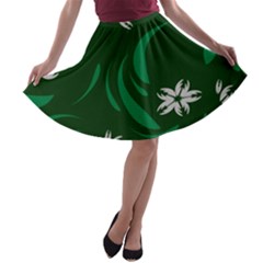 Folk Flowers Print Floral Pattern Ethnic Art A-line Skater Skirt by Eskimos