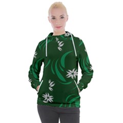 Folk Flowers Print Floral Pattern Ethnic Art Women s Hooded Pullover by Eskimos