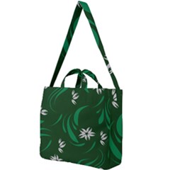 Folk Flowers Print Floral Pattern Ethnic Art Square Shoulder Tote Bag by Eskimos