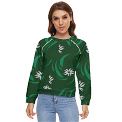 Folk Flowers Print Floral Pattern Ethnic Art Women s Long Sleeve Raglan Tee