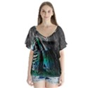 Glitch Witch V-Neck Flutter Sleeve Top View1