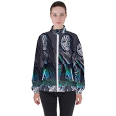 Glitch Witch Women s High Neck Windbreaker by MRNStudios